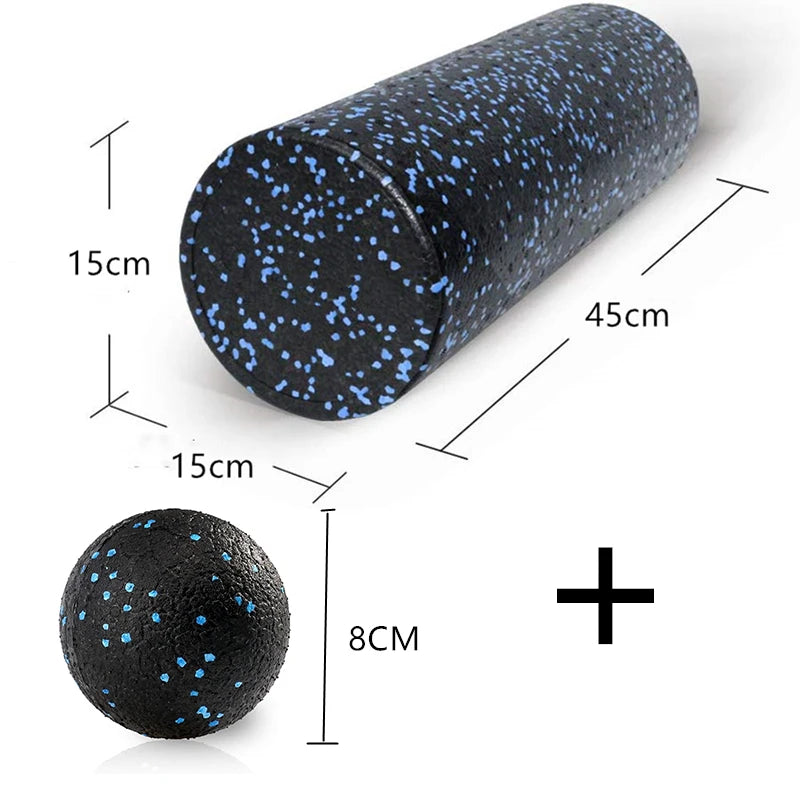 45cm High-Density EPP Foam Roller and Yoga Ball Set for Deep Tissue Massage and Muscle Release Exercises