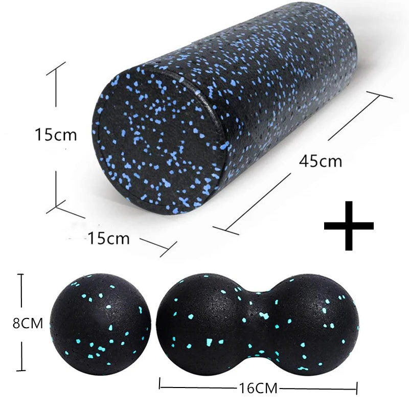 45cm High-Density EPP Foam Roller and Yoga Ball Set for Deep Tissue Massage and Muscle Release Exercises