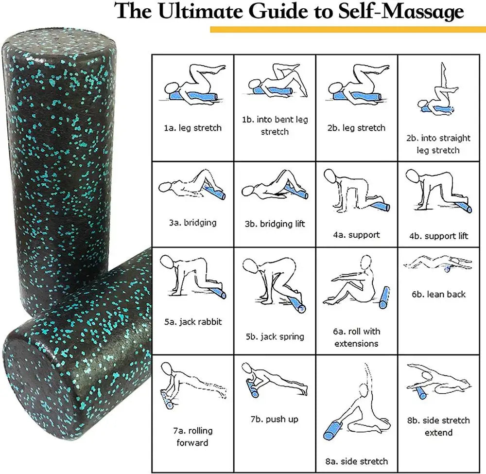 45cm High-Density EPP Foam Roller and Yoga Ball Set for Deep Tissue Massage and Muscle Release Exercises