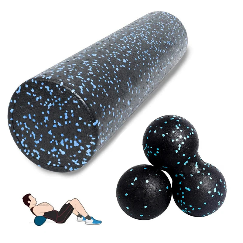 45cm High-Density EPP Foam Roller and Yoga Ball Set for Deep Tissue Massage and Muscle Release Exercises